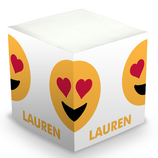Emoji Repeating Heart Eyes Sticky Memo Cube